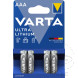 Gerätebatterie Micro AAA Varta 4er Blister Ultra Lithium-Ionen