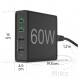 Ladestation 230V-USB-A/C 60W PD QC3 4-Fach