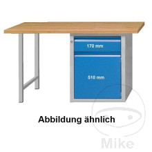 Werkbank 1500 mm 7035/5012 801I 1x Schublade  +  1x Fach