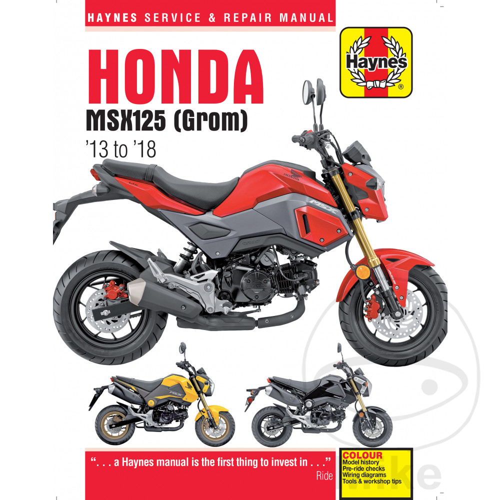 Haynes Repair Manual Honda Msx 125 Grom 13 18 Motomike