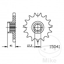 Ritzel 15Z Teilung 428 feinverzahnt Innendurchmesser 17.7/20