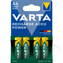 Akku-Gerätebatterie Mignon AA Varta 4er Blister Recharge Accu Power