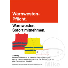 Poster A1 Warnwestenpflicht Inklusive Rolle