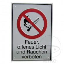 Schild Feuer- Licht - Rauchen verboten Alu 131X185 mm