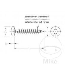 Schraube Torx 4X40 Packung 200 Stück