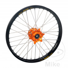 komplett Rad 21-1.60 Haan Wheels Felge schwarz Nabe orange