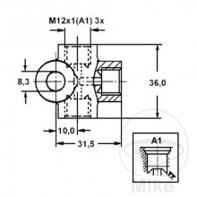 VERTEIL Bremsleitung M20X1 ID Bördel E