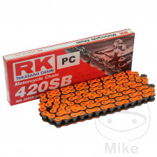 RK Standardkette orange 420 SB Meter Preis pro Kettenglied mit Clipschloss