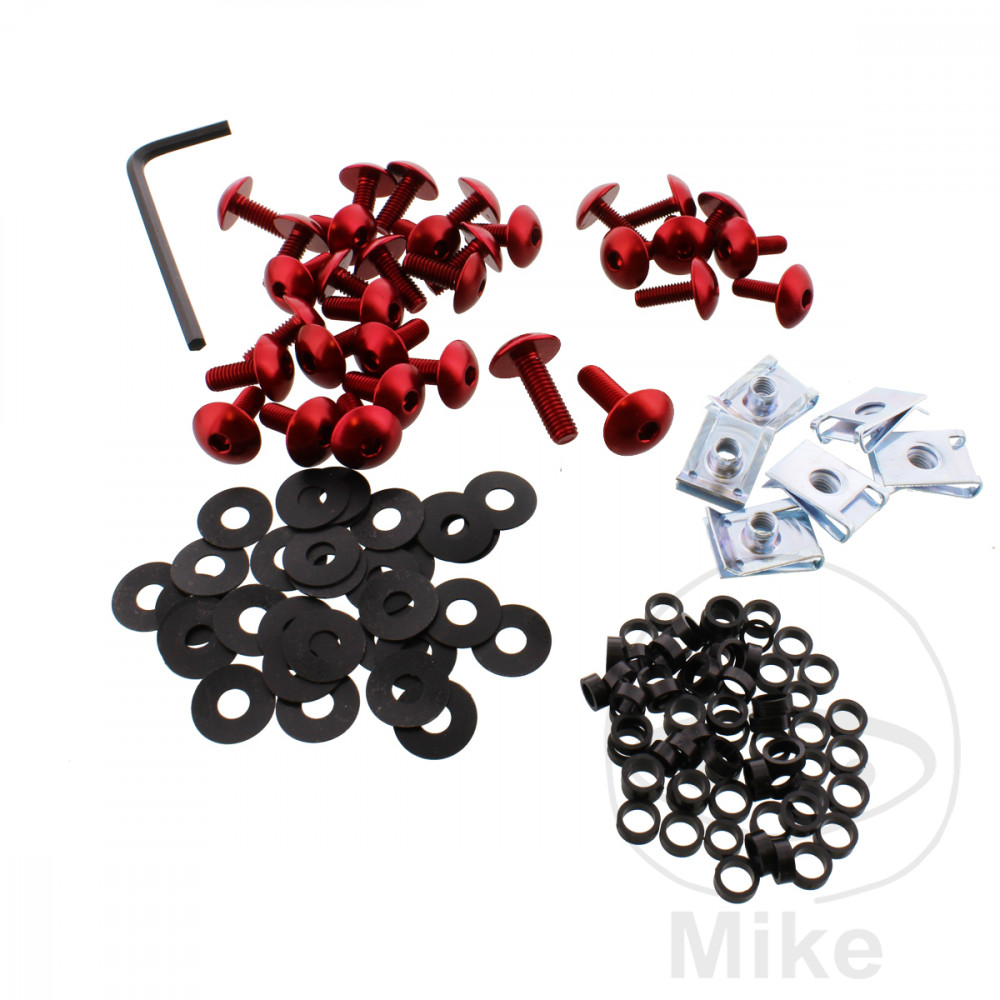 Aluminium Fairing Bolt Kit Red