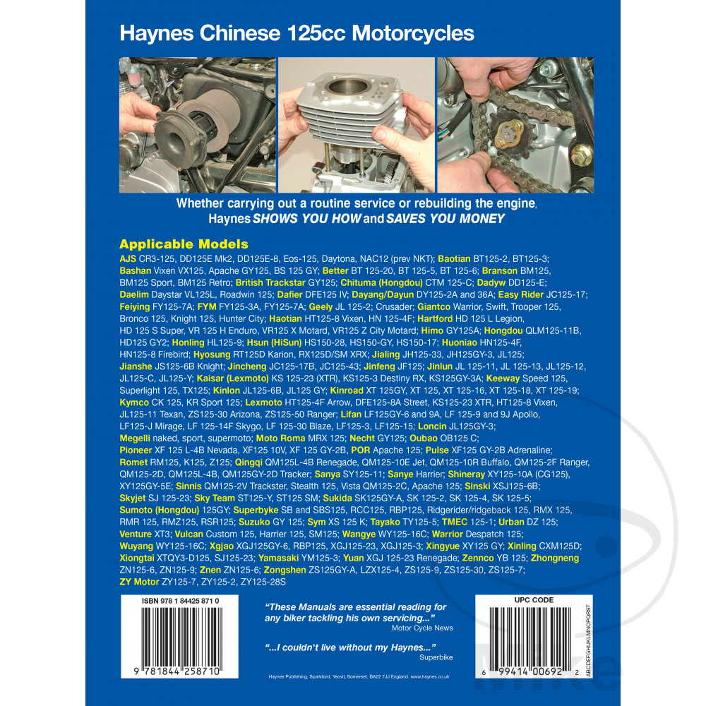 KOREA 125CC Reparatur Anleitung China.TAIWAN.