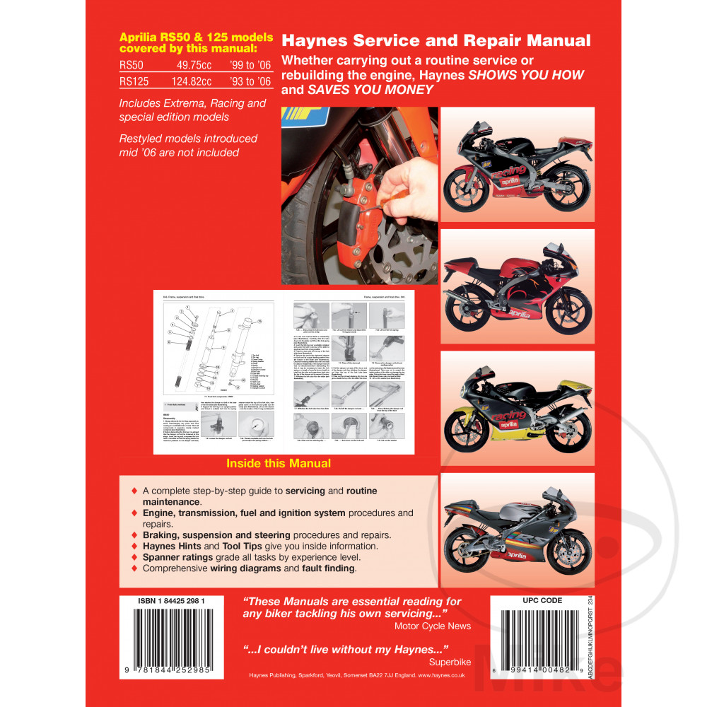 Sentinel Motorcycle Haynes Service Repair Manual 4298