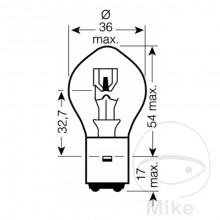 Lampe 12V35/35 Watt JMP BA20D Inhalt 1 Stück