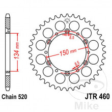 Kettenrad 52Z Teilung 520 Innendurchmesser 134 Lochkreis 150