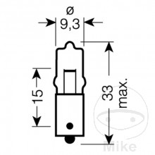 LAMPE 12V20W BA9S OSR JMP 1590325