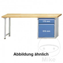 Werkbank 2000 mm 7035/5012 821I 1x Schublade  +  1x Fach