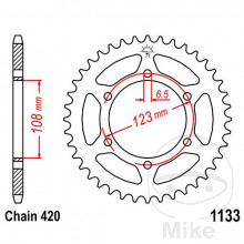 Kettenrad 59Z Teilung 420 Innendurchmesser 108 Lochkreis 123