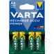 Akku-Gerätebatterie Mignon AA Varta 4er Blister Recharge Accu Power