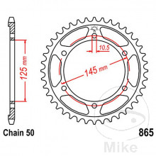 Kettenrad 39Z Teilung 530 Innendurchmesser 125 Lochkreis 145
