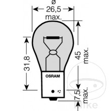 Lampe 12V21W BAU15S Osram 2er Blister JMP 1590332
