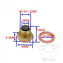 Ölablassschraube magnetisch JMP M14X1.5 mm mit Dichtring
