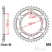 Kettenrad 46Z Teilung 530 Innendurchmesser 130 Lochkreis 150