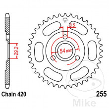 Kettenrad 40Z Teilung 420 Innendurchmesser 29.2 Lochkreis 054